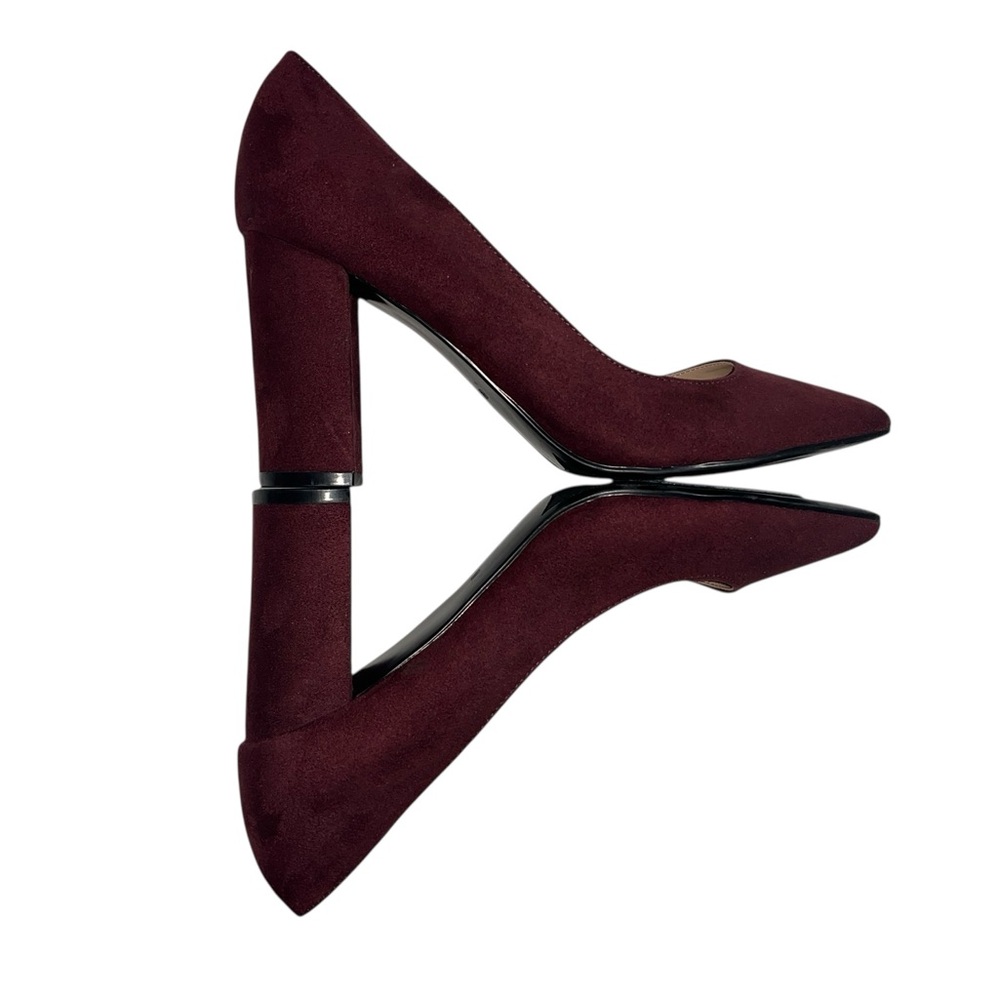 Marc Fisher Gildy2 Maroon Red Faux Suede Pointed Toe Block Heels Women’s Size 8M - Picture 3 of 5